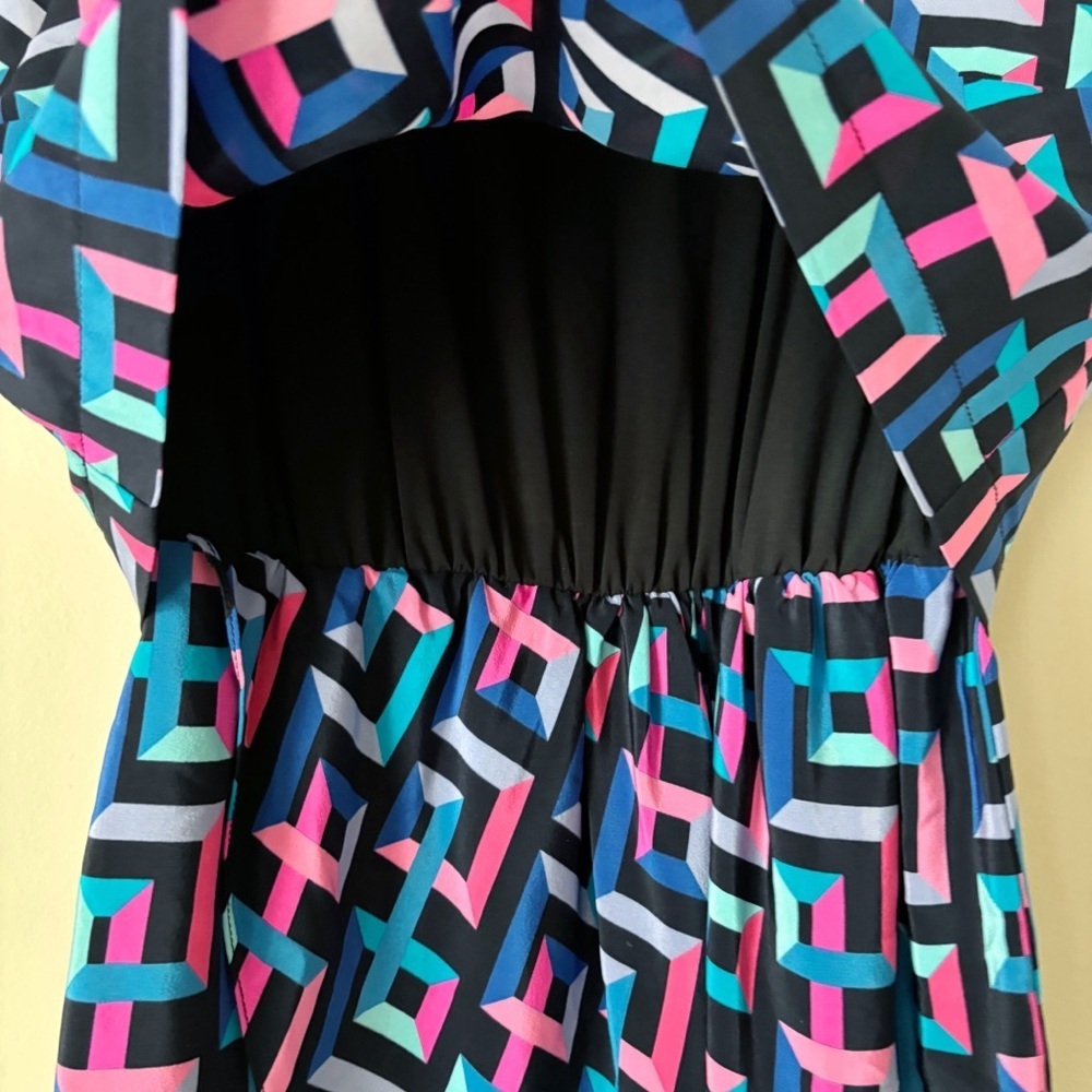 Amanda Uprichard Geometric Print Layered Silk Dress XS - Picture 3 of 8